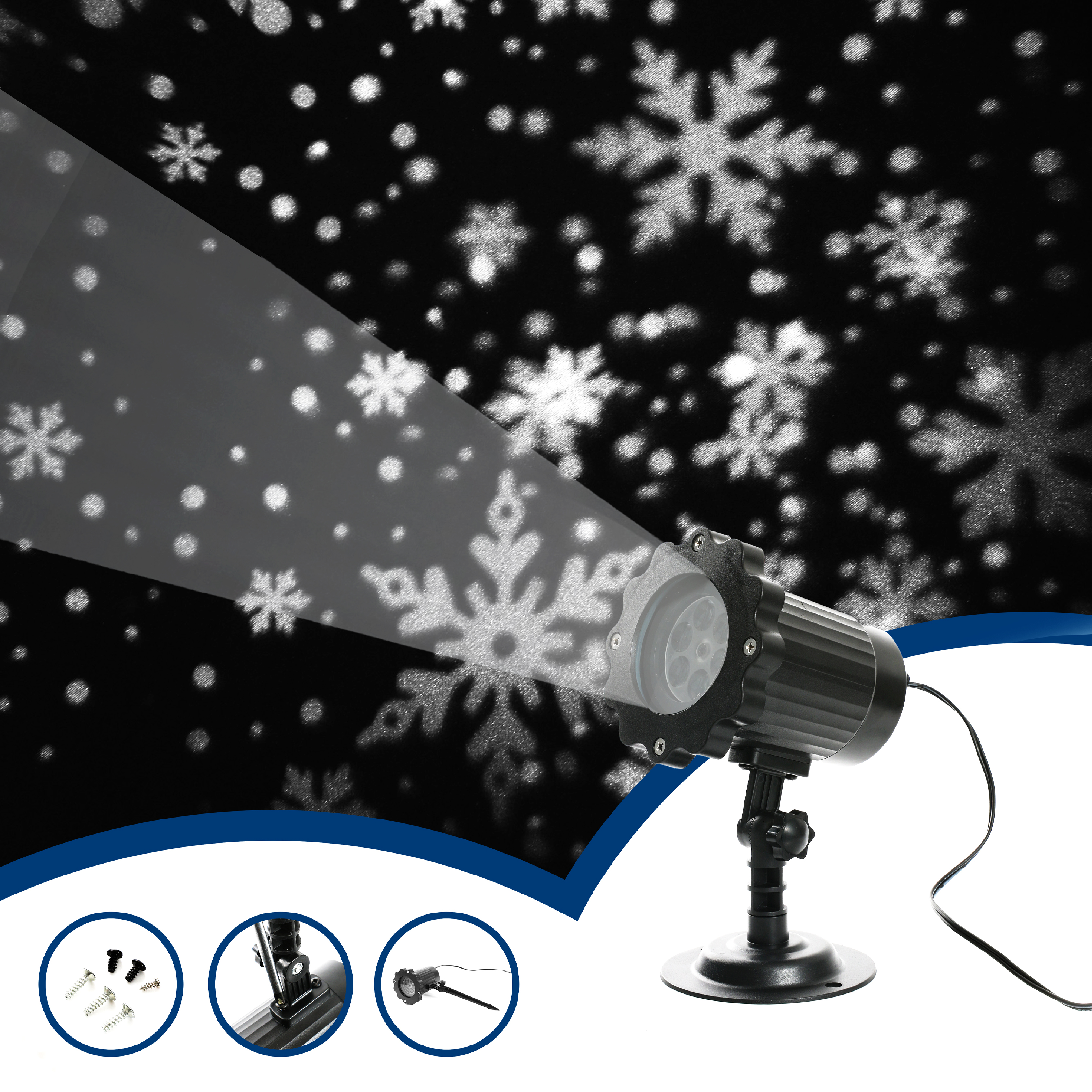 LED Snowflake Projector Lights