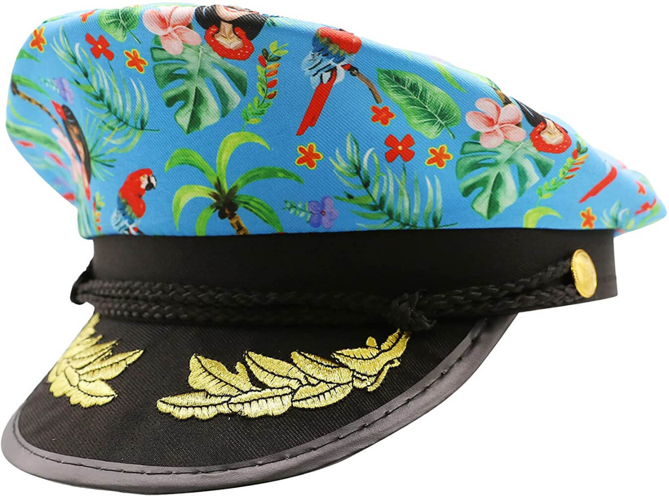 Blue Hawaiian Print Hat
