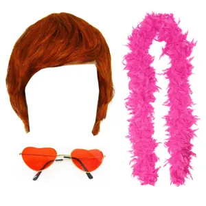 Farewell Tour Accessory Set - Wig, Heart Glasses & Pink Feather Boa