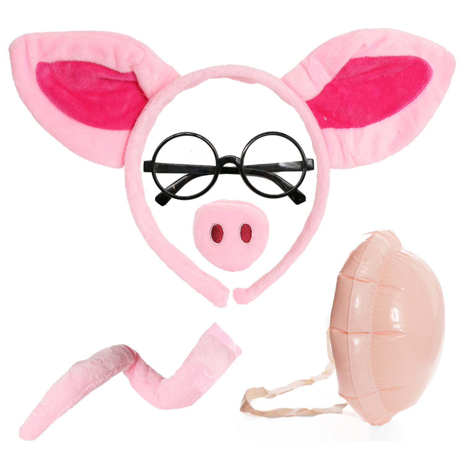 Daddy Pig Costume - Pig Set, Glasses & Inflatable Belly