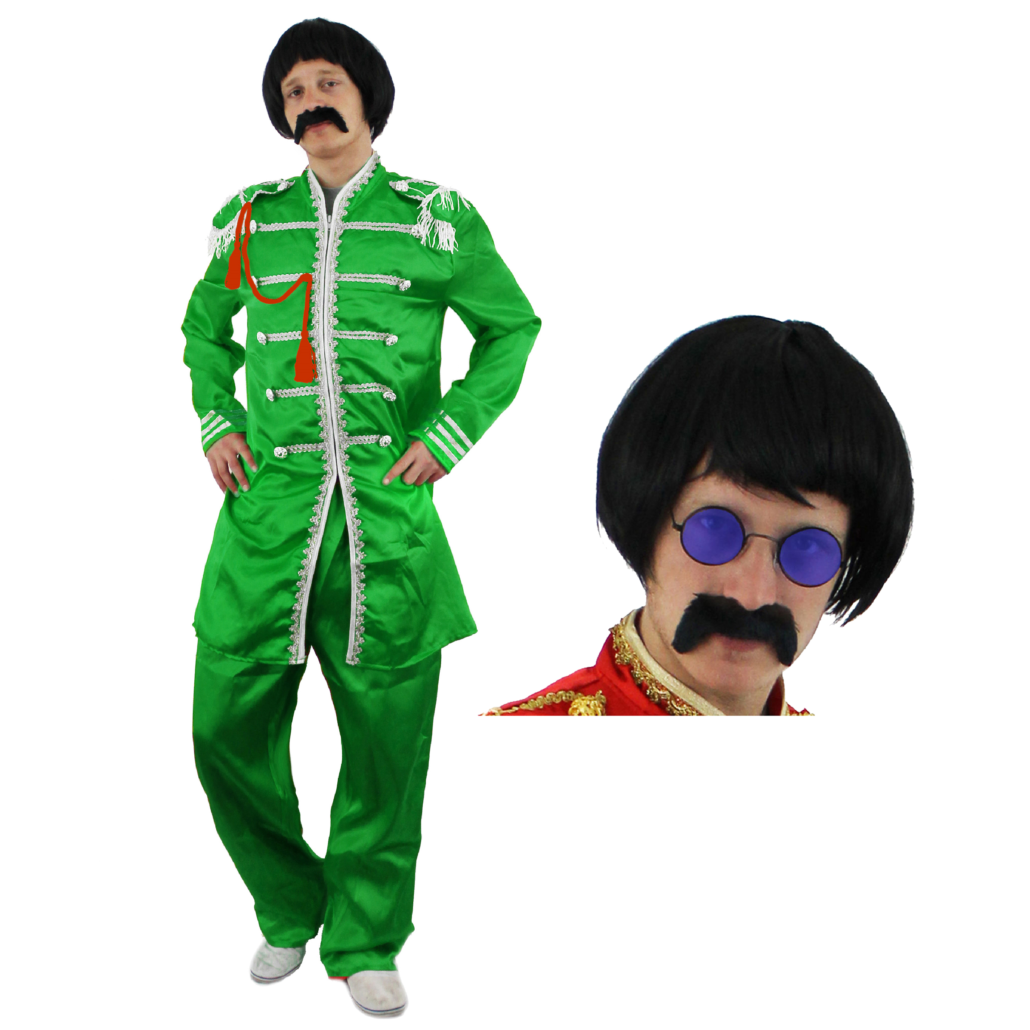 Green 1960's Sergeant Pepper Costume with Accessories