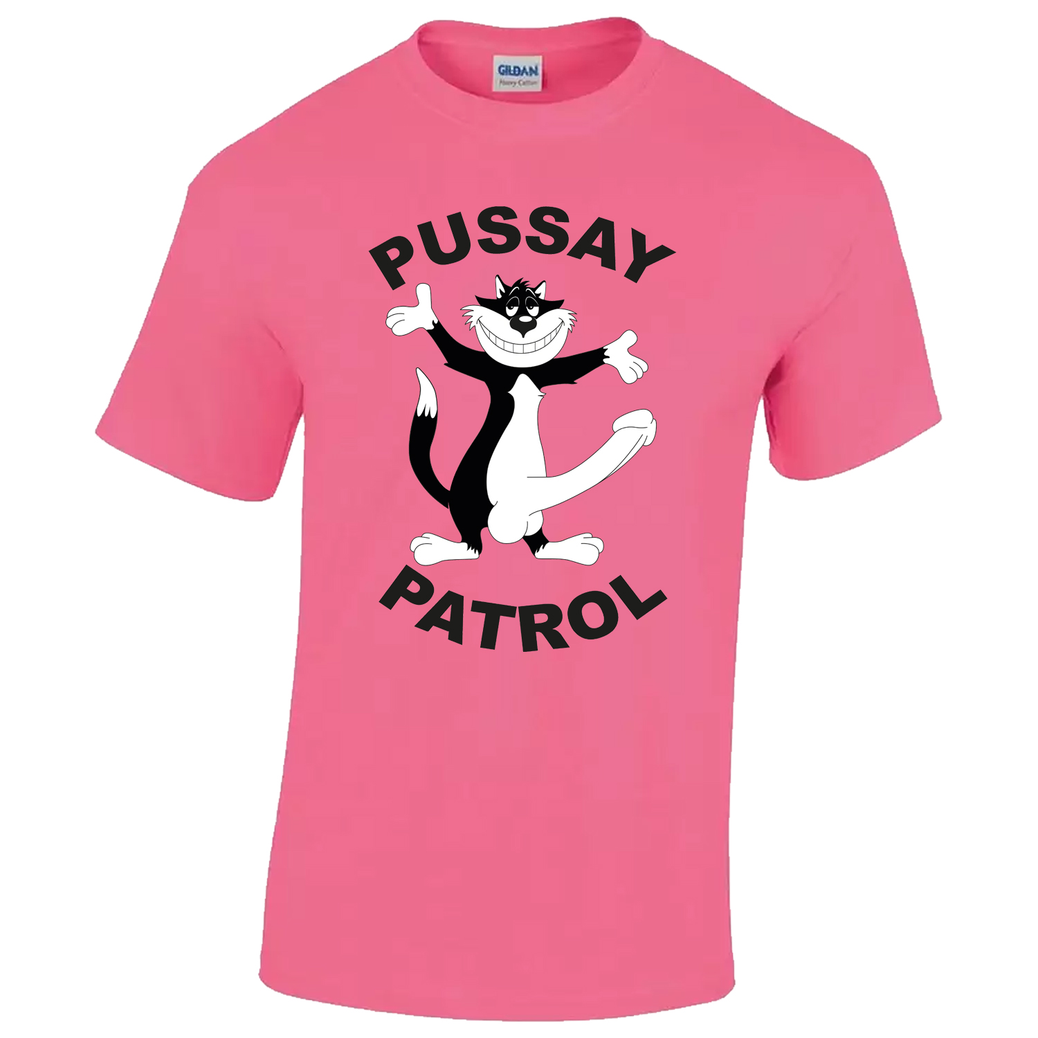 Adults Pussay Patrol Inbetween T-Shirt | Light Pink Funny Stag Do Party Tee | Novelty Bachelor Weekend Groom Squad Matching Holiday Shirt