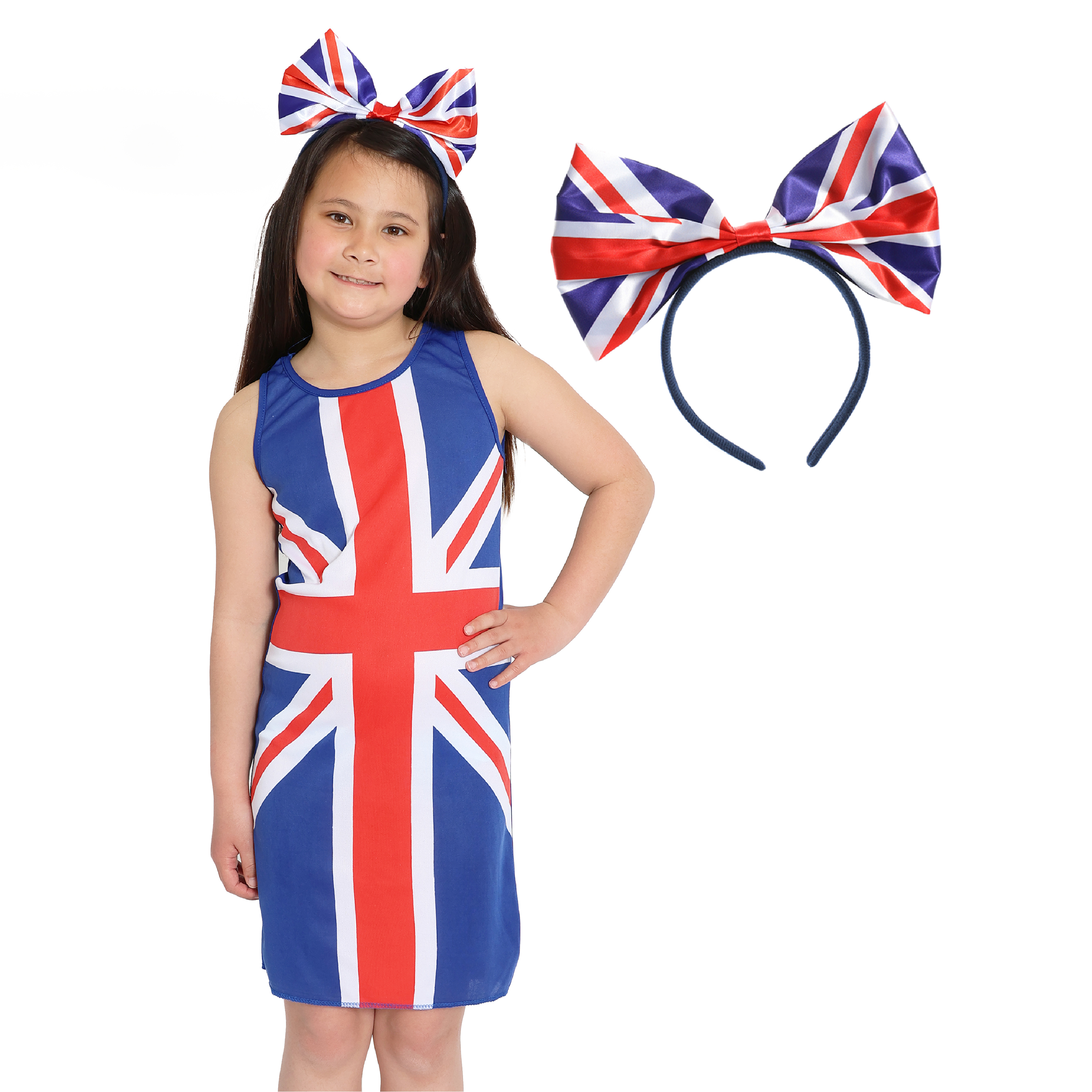 Childs Union Jack Dress & Headband