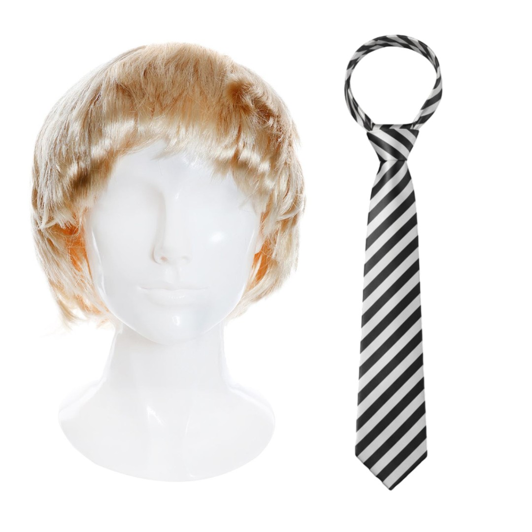 Adults Jay Accessory Set | 2 Pcs | Wig & Black Tie