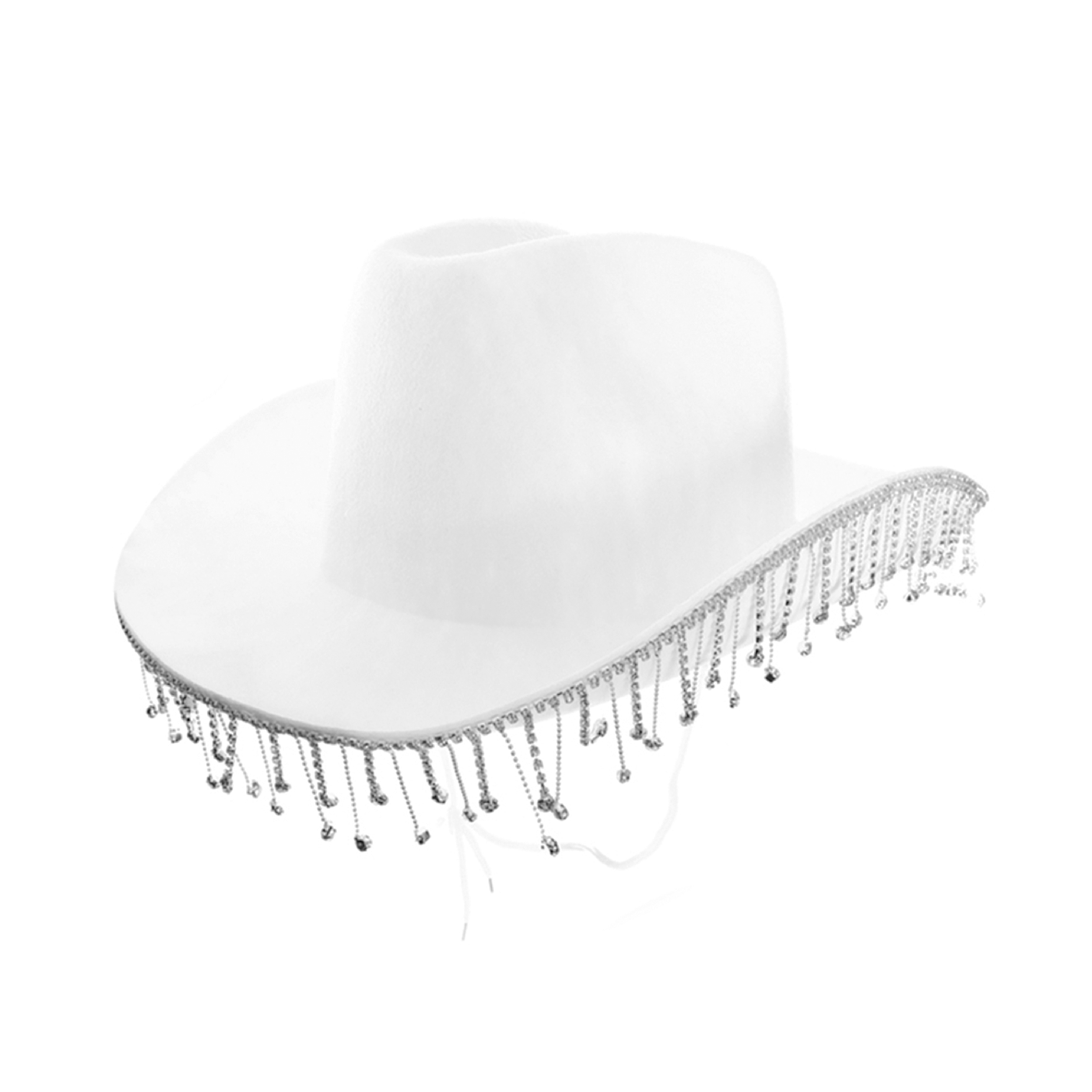White Cowboy Hat with Diamantes