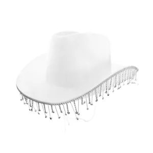 White Cowboy Hat with Diamantes