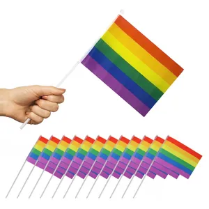 Rainbow Pride Hand Waving Flags
