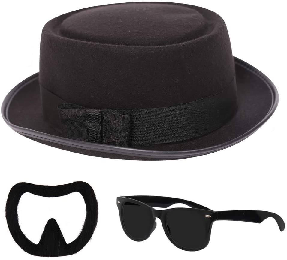 Adults Heisenberg Accessory Set | 3 Pcs | Hat, Glasses & Facial Hair