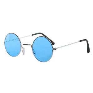 Circular Glasses with Blue Lens