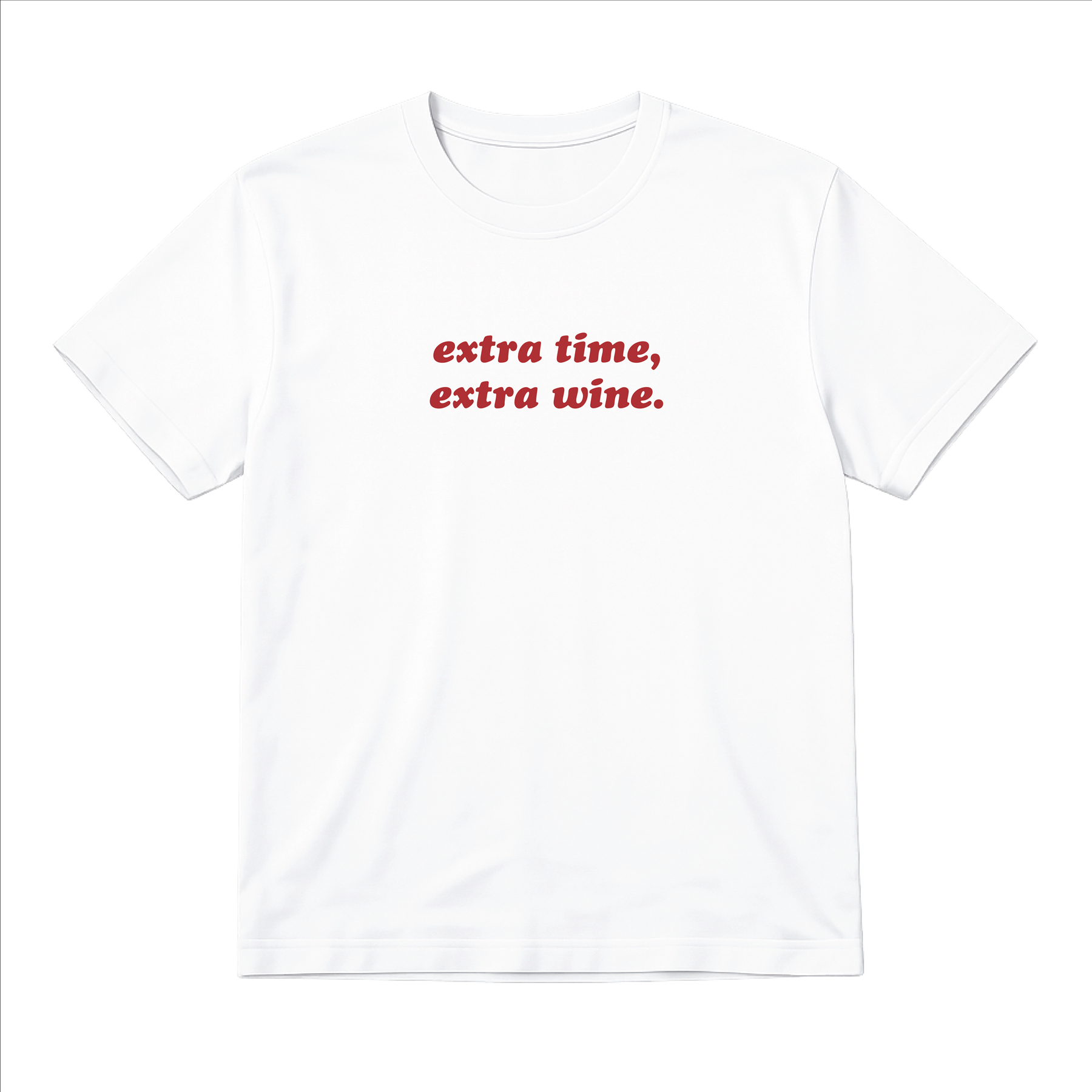 Ladies “Extra Time, Extra Wine” Baby Tee | Women’s Funny Football Supporter Tee | White Slogan Top