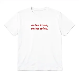 Ladies “Extra Time, Extra Wine” Baby Tee | Women’s Funny Football Supporter Tee | White Slogan Top