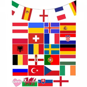 Country Flags PVC Bunting | 24 Flags | Football Party Decoration Banner