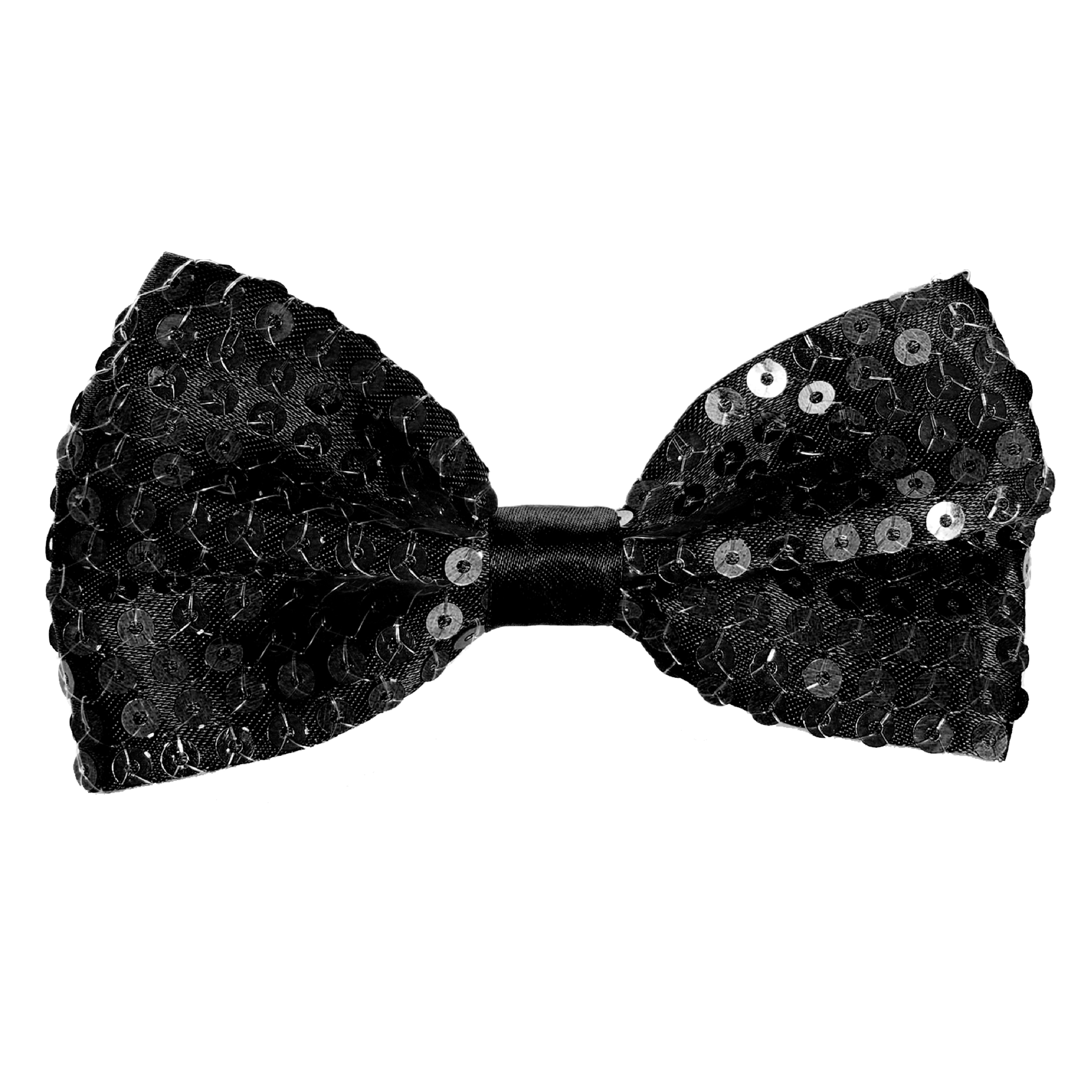 Black Sequin Bow Tie
