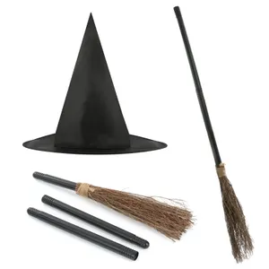 Ladies Witch Accessory Set - Hat & Broom