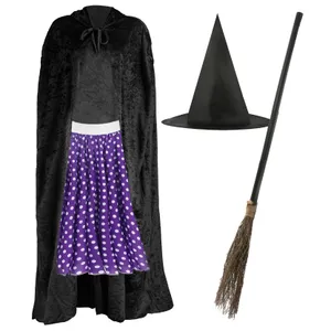 Adult's Kind Witch Costume | 4 Pcs | Skirt, Cape, Hat & Broom