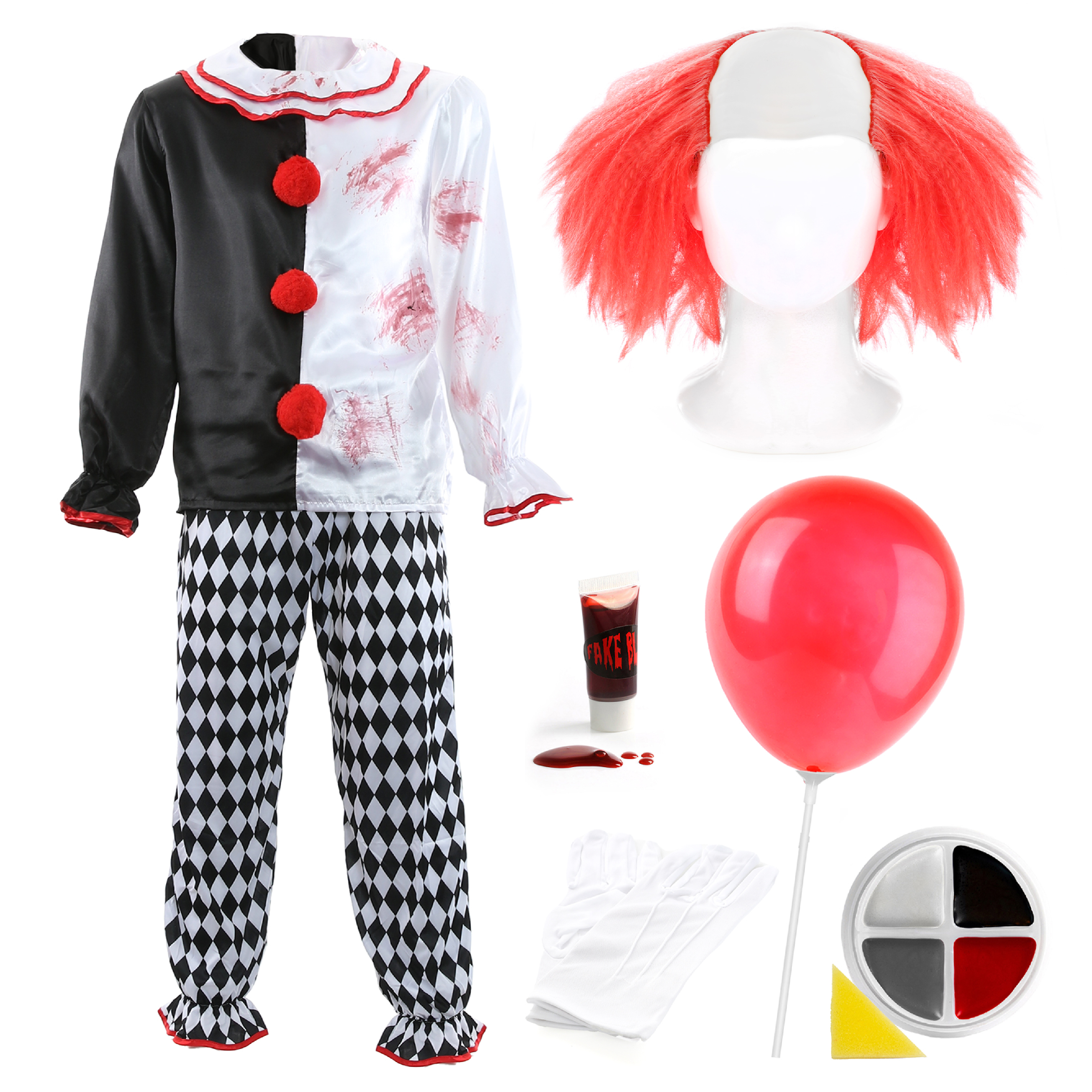 Men's Deluxe IT Killer Clown Costume