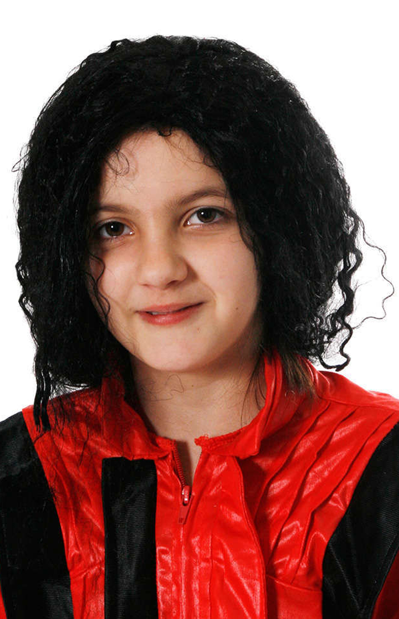 Childs Wet Look 80's Jacko King of Pop Wig