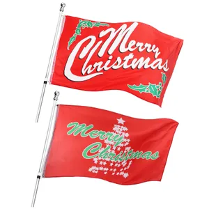 Pack of 2 Large 5ft X 3ft Christmas Flag Decorations