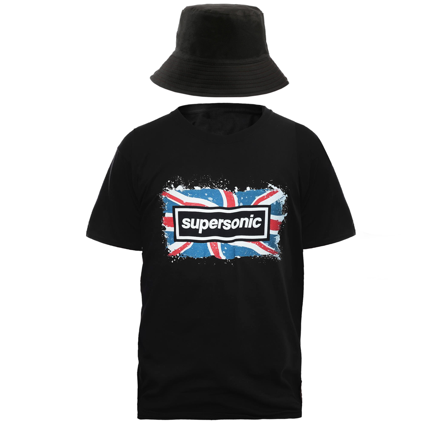 Adults Britpop Cosplay Costume - Super Sonic Tee & Bucket Hat