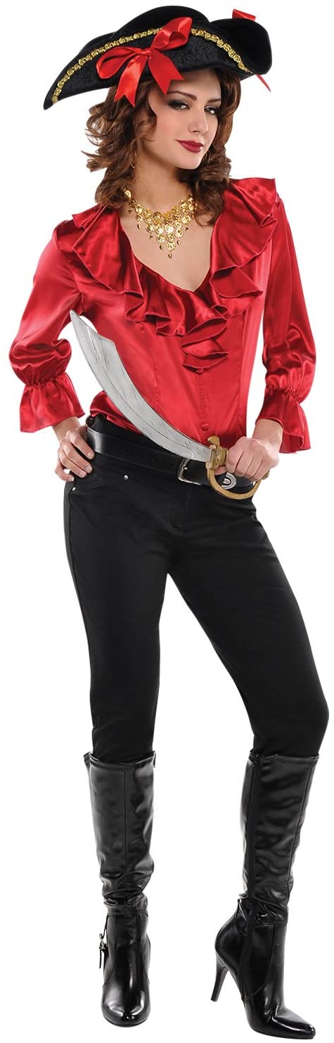 Women's Red Pirate Blouse