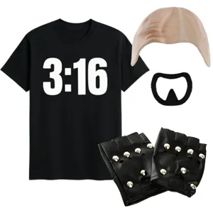 Adults Stone Cold Steve Austin Costume | 4 Pcs | T-Shirt, Bald Cap, Gloves & Goatee