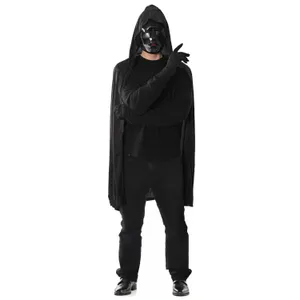 Squid Guard Front Man Costume TV Game Fancy Dress Outfit - Hooded Cape, Mask & Gloves