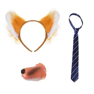 Nick Fox Costume | 3 Pcs | Ears, Tie & Nose