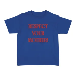 Ladies Pop-Inspired Concert T-Shirt | Royal Blue Baby Tee | "RESPECT YOUR MOTHER" Red Print
