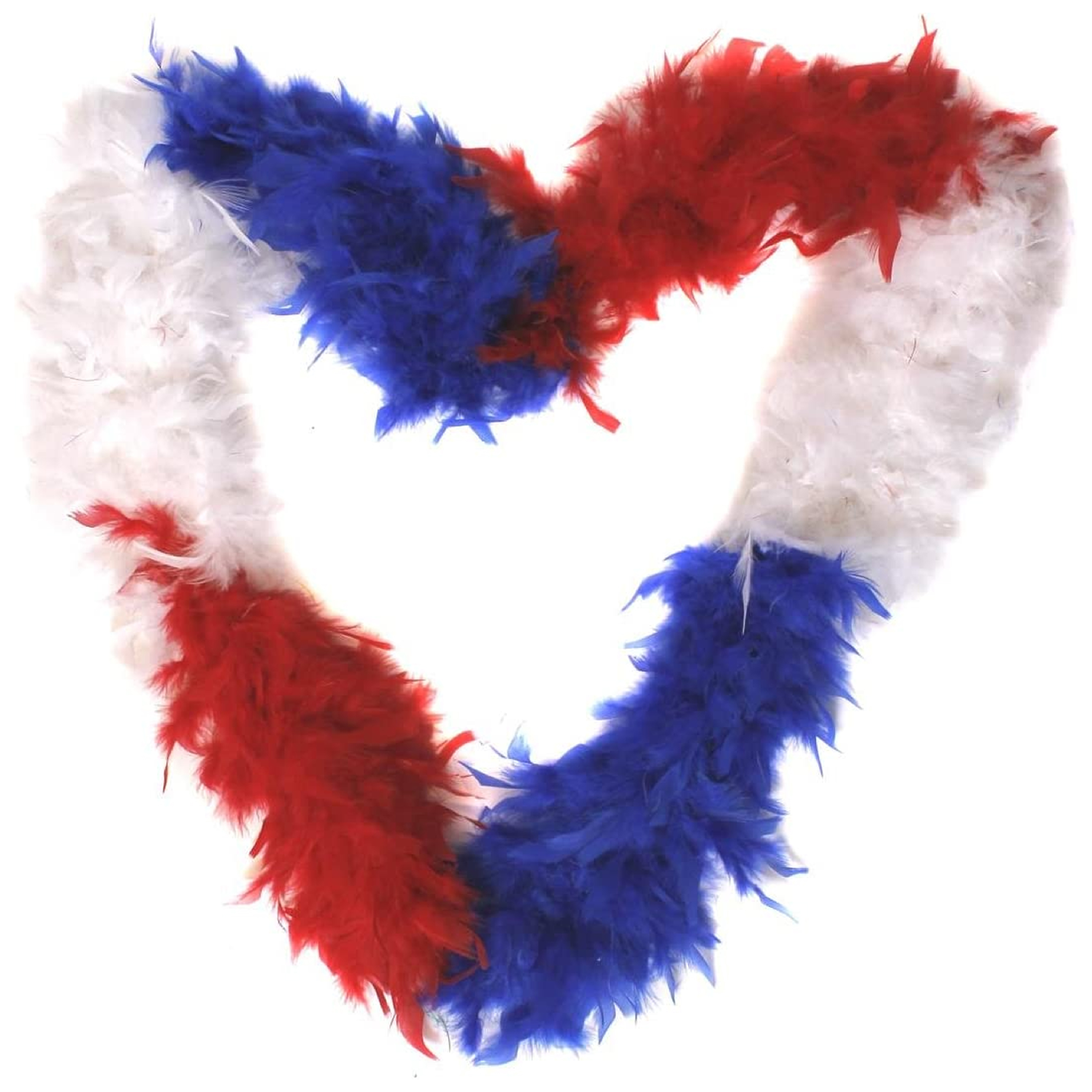 Blue White and Red Feather Boa