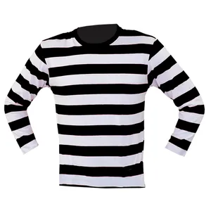 Childs Cotton Black and White Striped T-Shirt