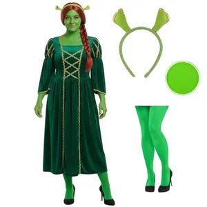 Ladies Green Princess Ogre Costume with Tights