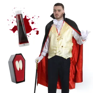 Men's Vampire Costume with Blood & Fangs