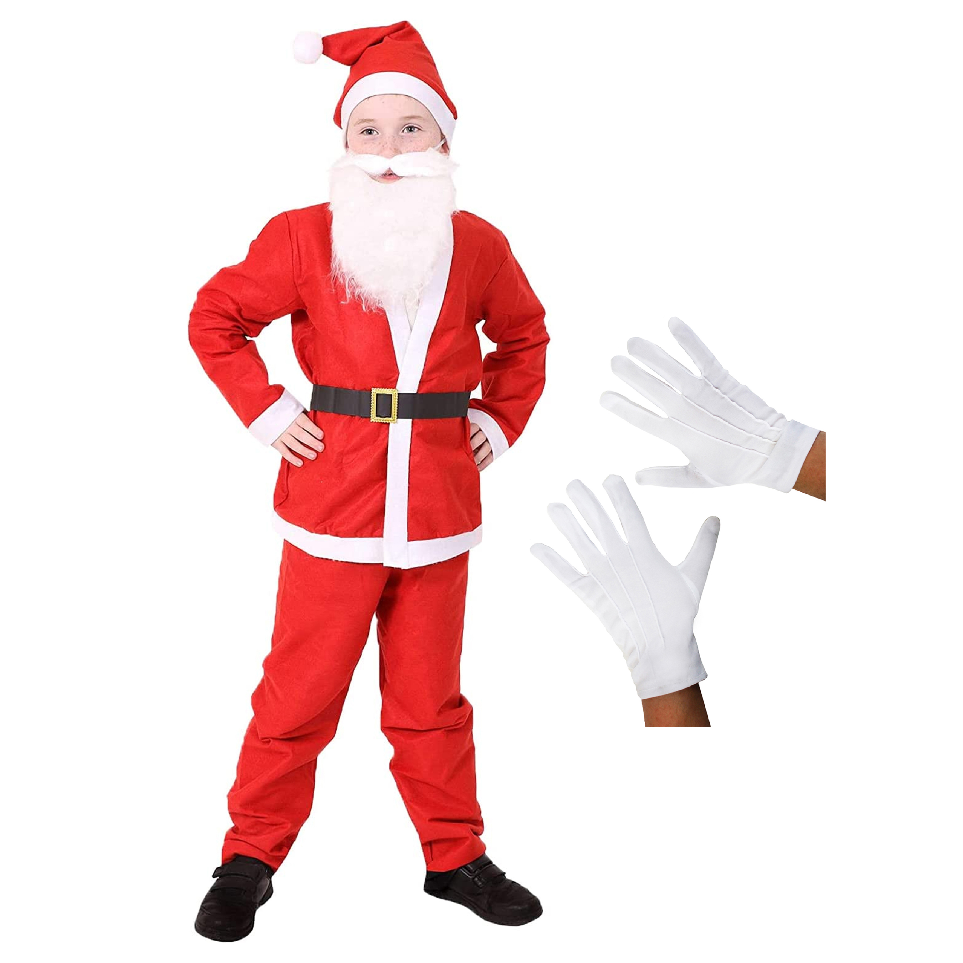 Childs Santa Costume with Gloves
