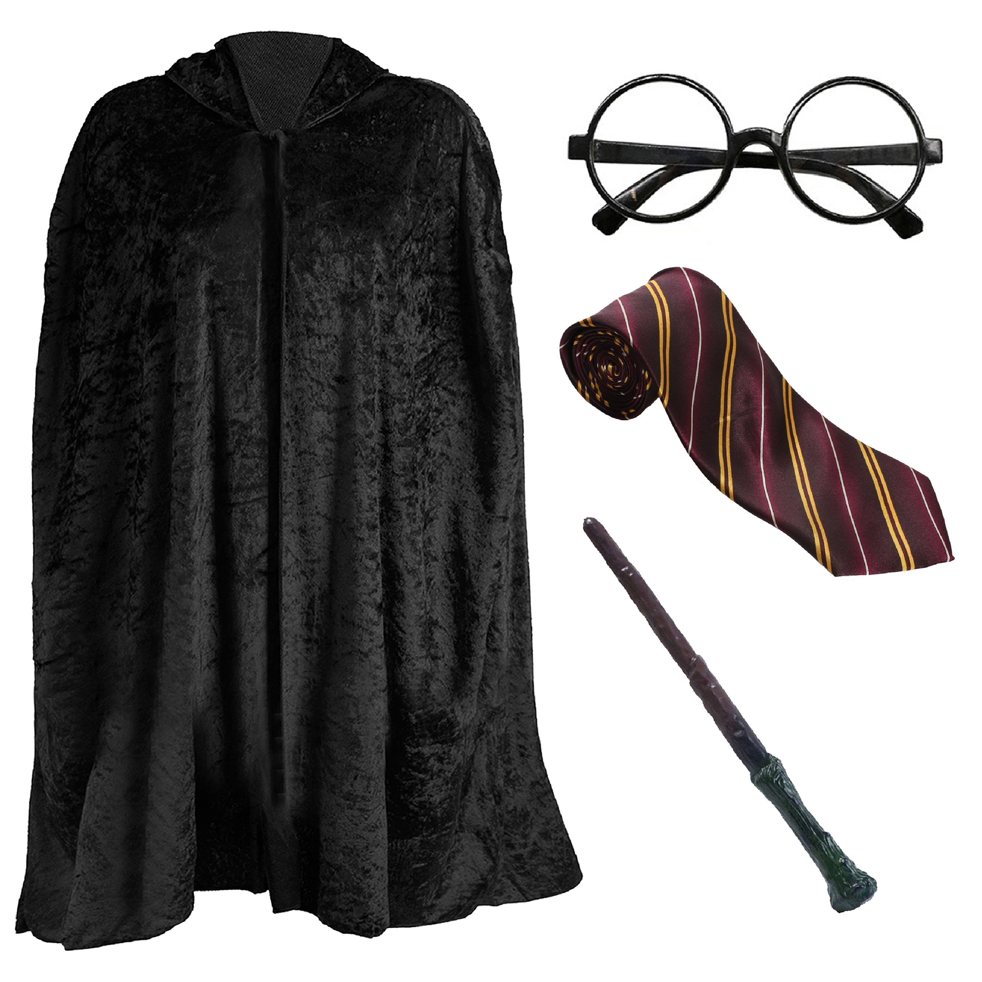 Kids School Wizard Costume - Cape, Tie, Glasses & Wand