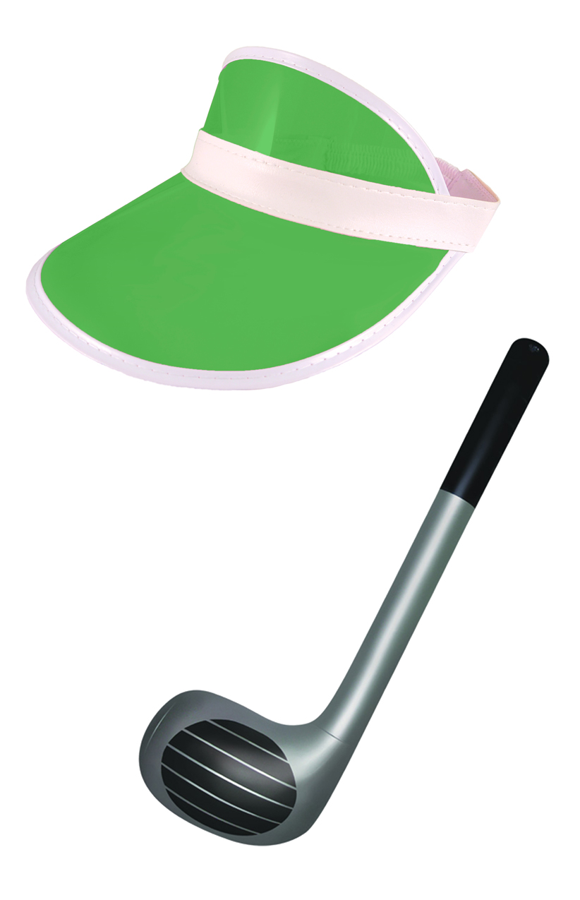 Green Visor Golfer Set