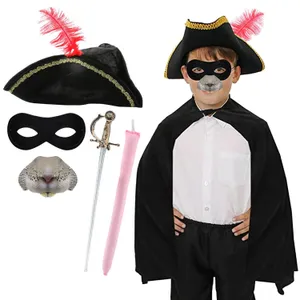 Childs Highway Rodent Costume | 6 Pcs | Cape, Feather Tricorn Hat, Mask, Nose, Sword & Tail