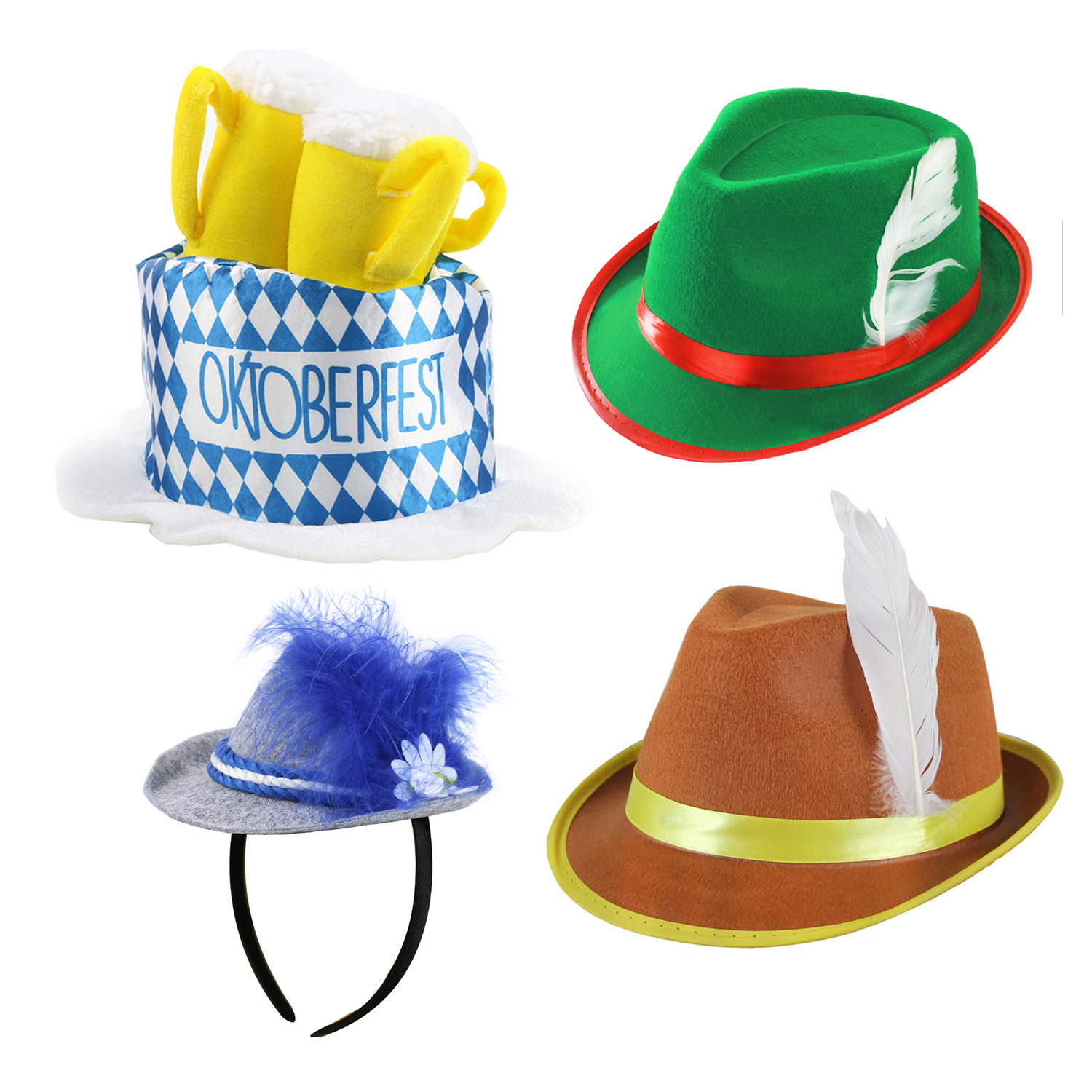 Bavarian Hat Pack | 4 Pcs | Beer, Mini & 2 X Bavarian Hat
