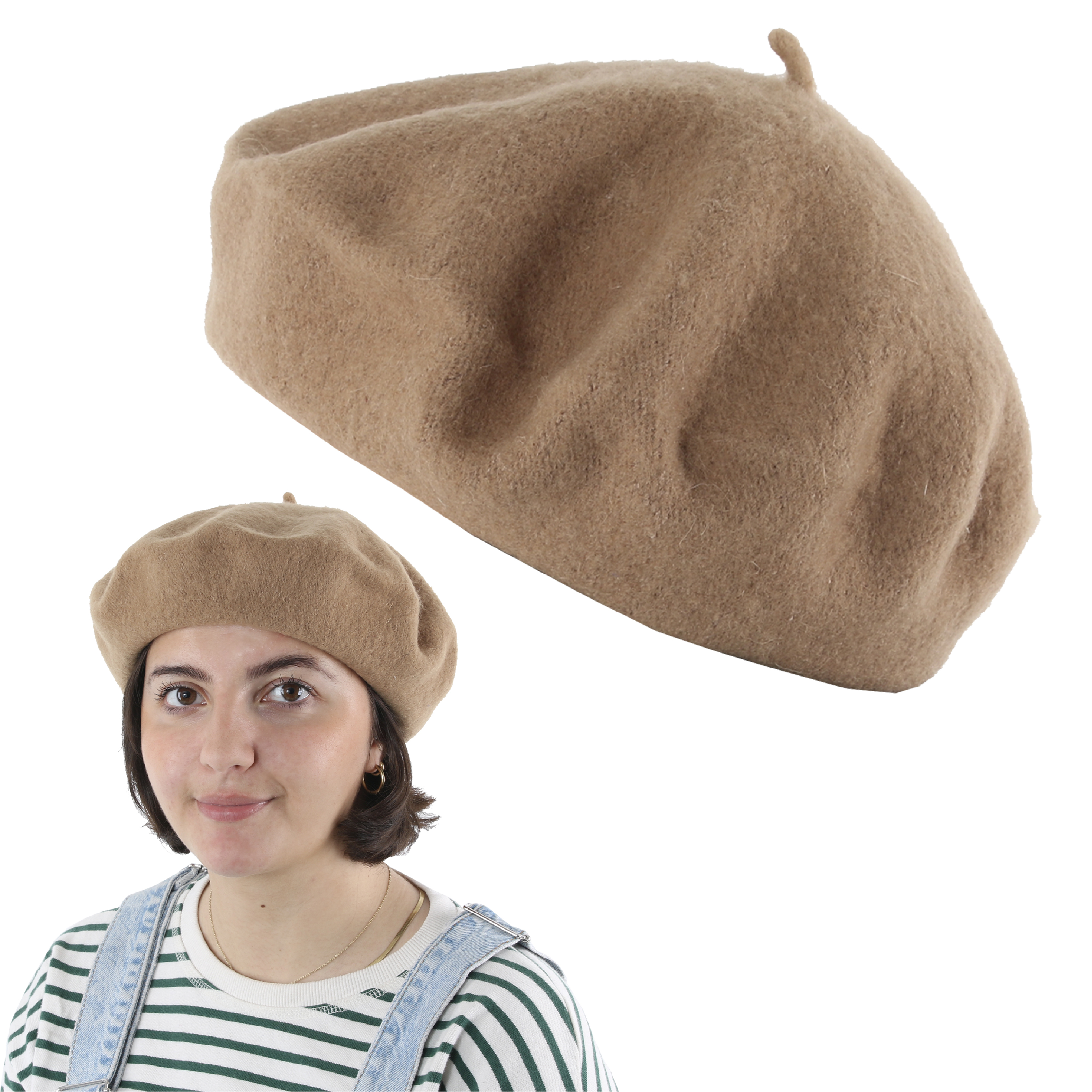 Brown French Beret Hat