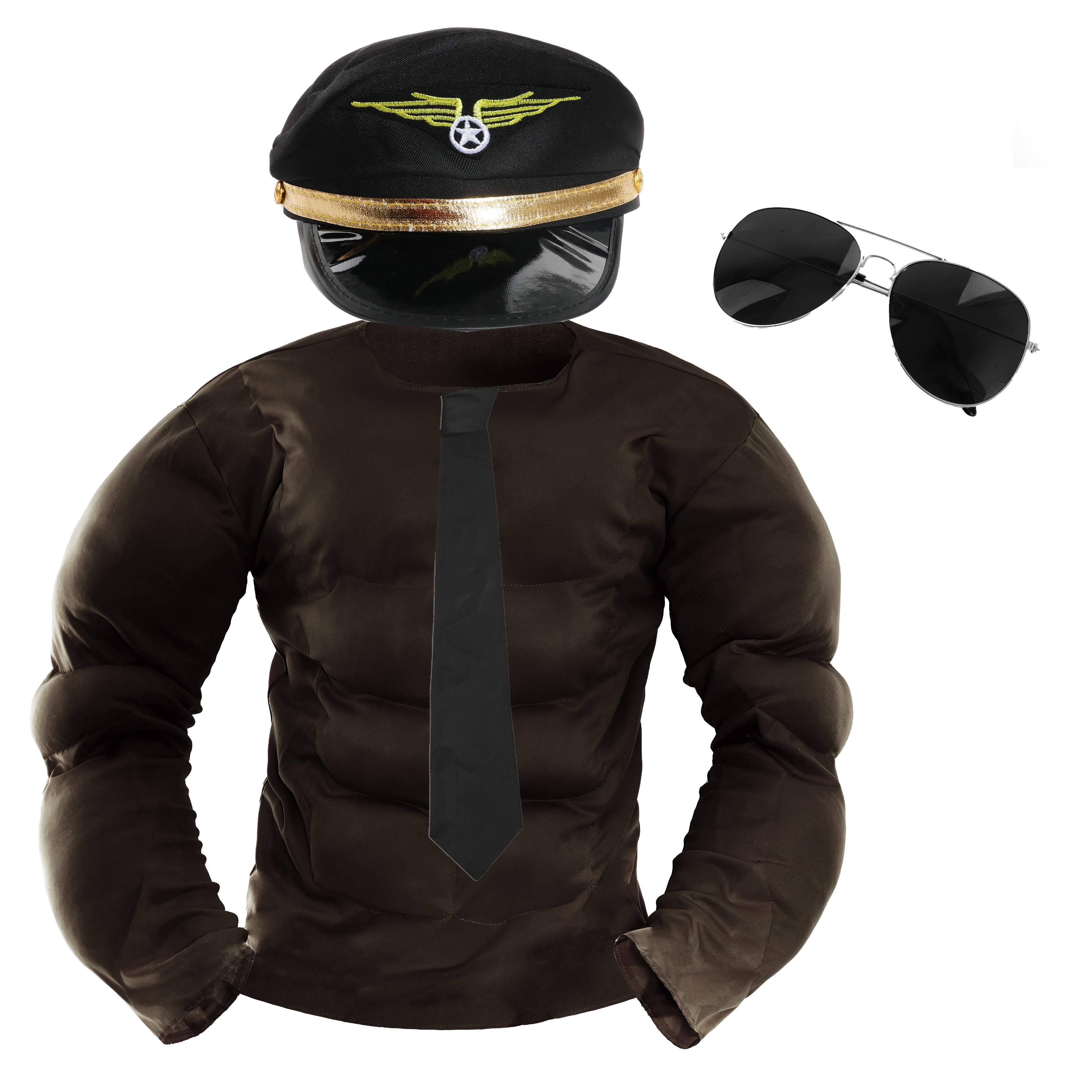 Mens Pilot Stripper Costume