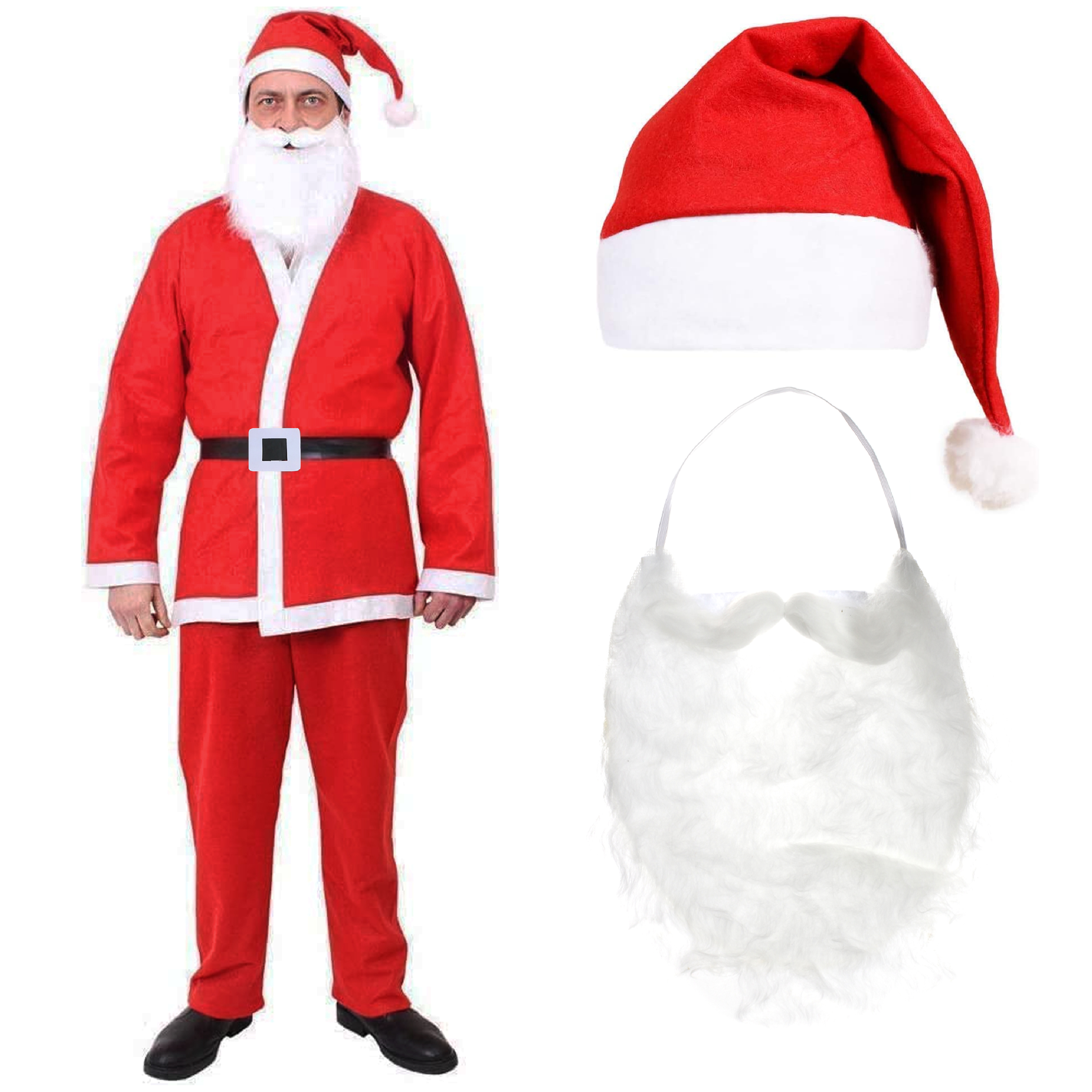 5 Piece Budget Santa Costume