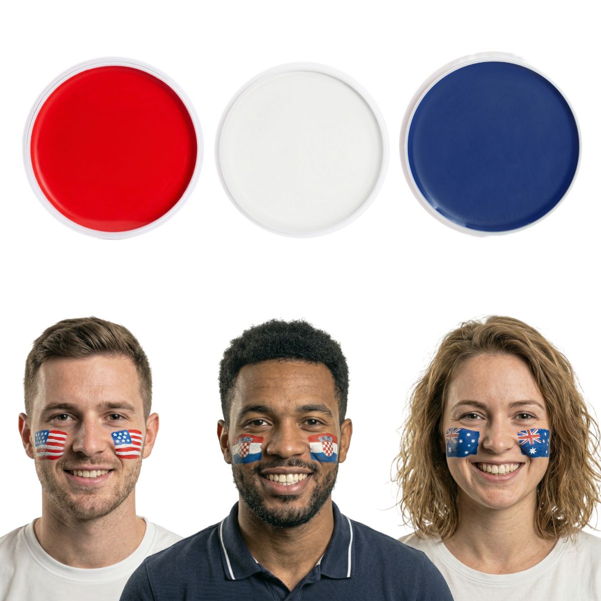 Supporters Face Paint Set | Red, White & Blue
