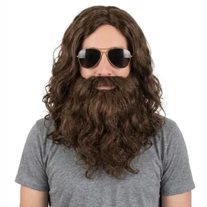 Adults Hungover Man Accessory Set | 3 Pcs | Wig, Beard & Sunglasses