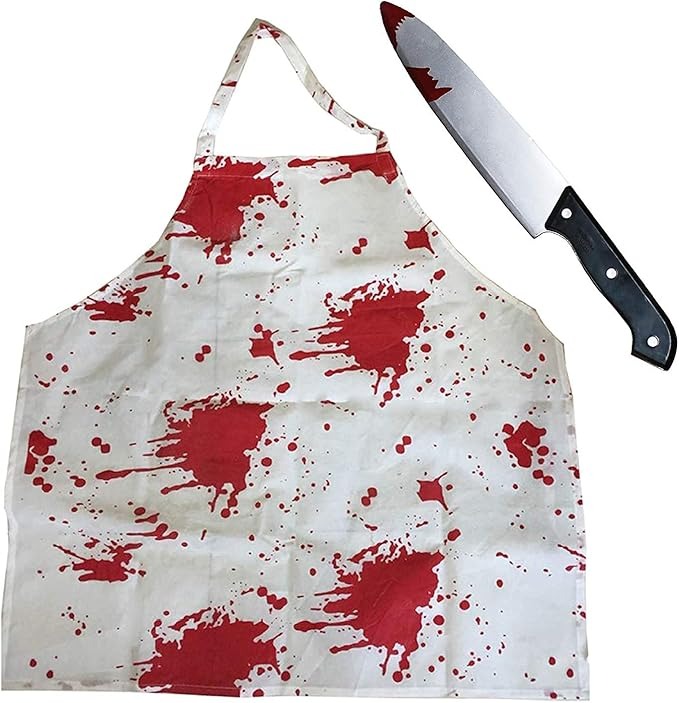 Adults Bloody Apron & Knife Costume Set