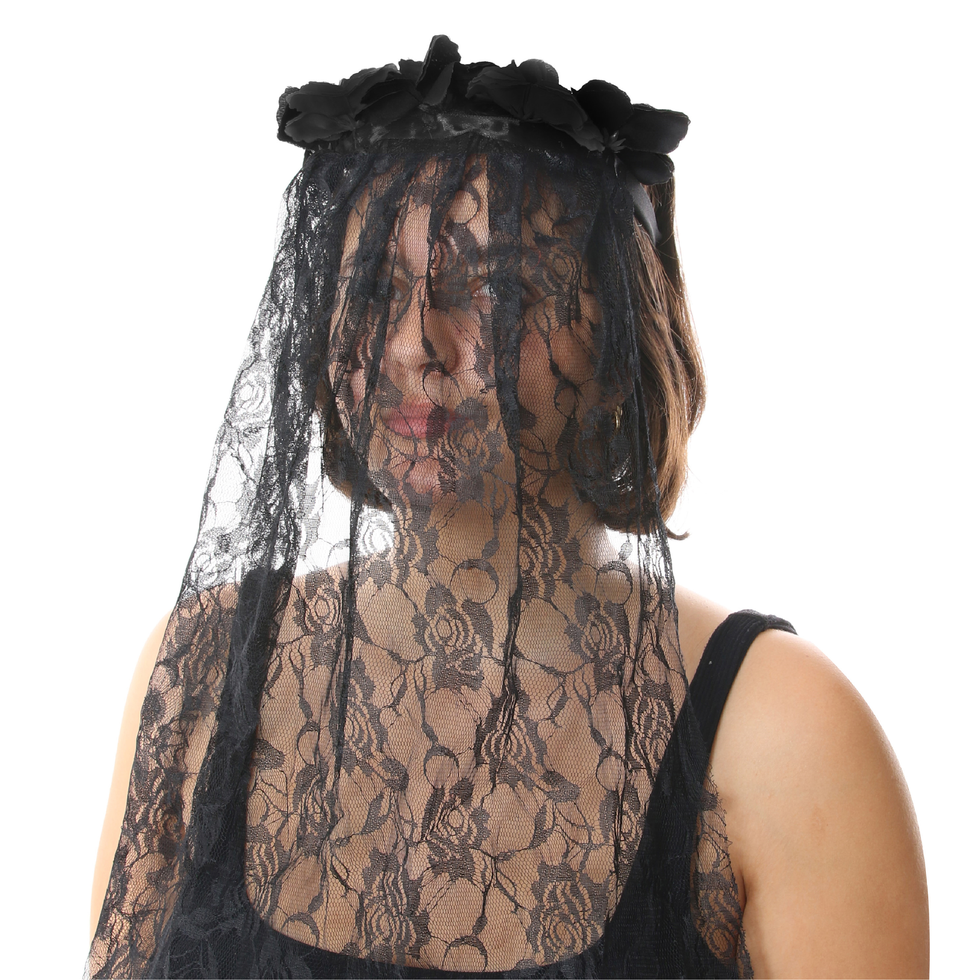 Black Rose Headband and Veil