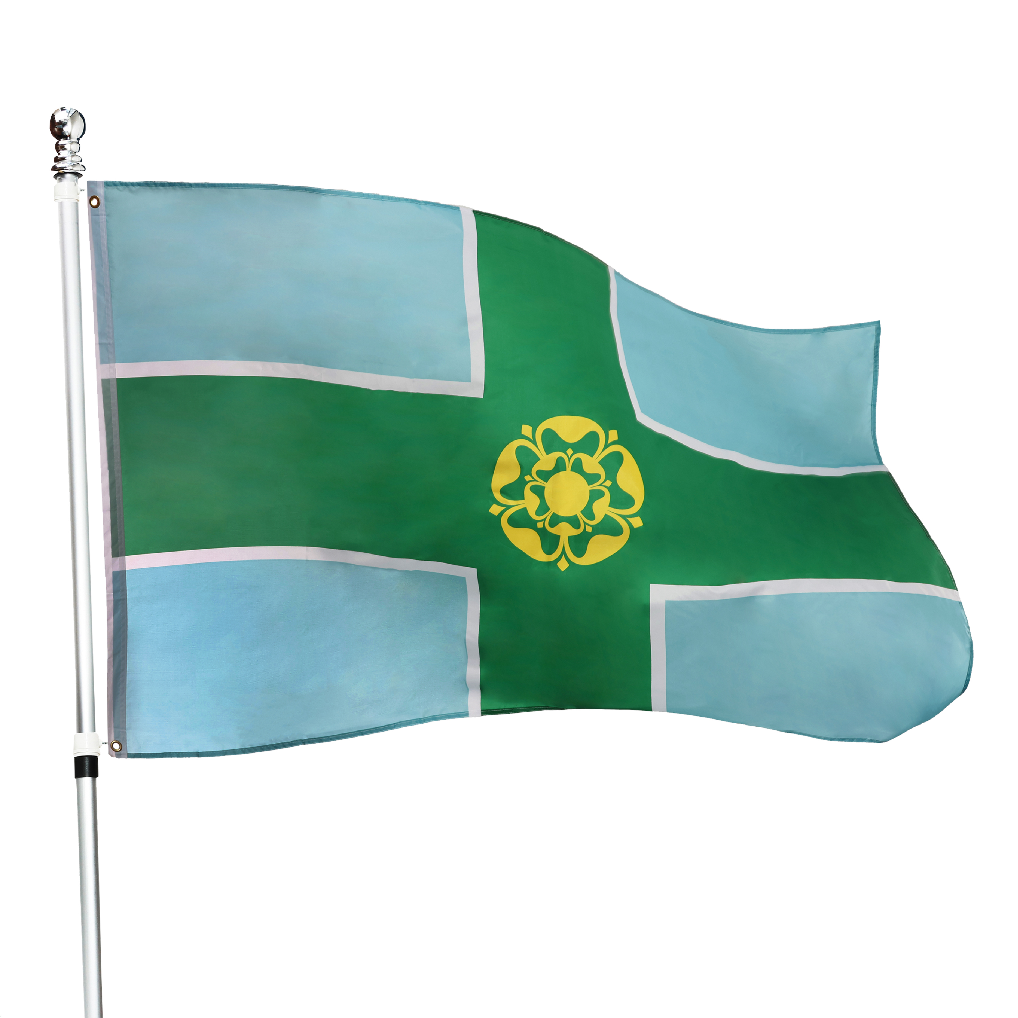 Large 5ft x 3ft Derbyshire Flag
