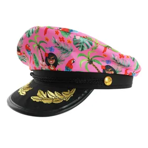 Pink Hawaiian Print Hat