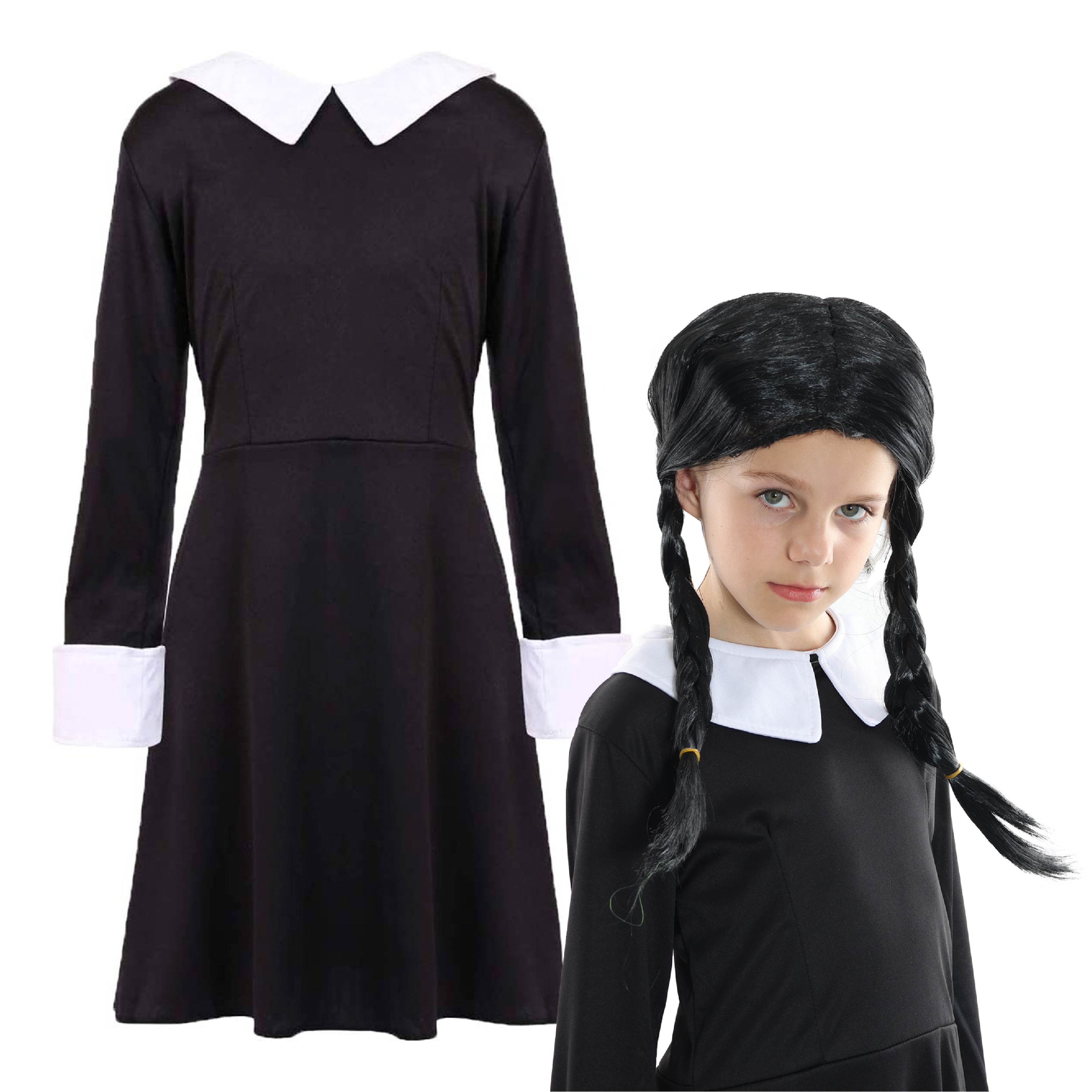 Girls Mid Week Horror Costume - with Wig