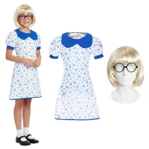 Girls Kind Teacher Costume | 3 Pcs | Dress, Blonde Wig & Glasses