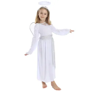 Girls Angel Costume Christmas School Nativity Outfit Kids