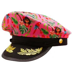 Pink Hawaiian Print Hat